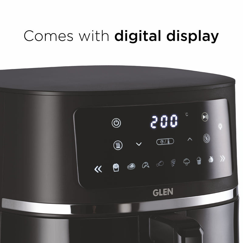Digital Air Fryer 6 Litre Capacity with 8 Pre Set Menu Timer, Temperature Control, 1500W - Black (SA3062DIGI)