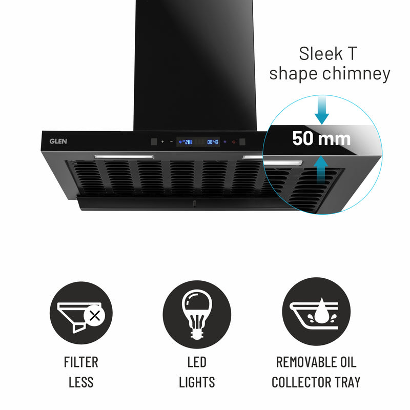 Auto Clean Filterless Chimney with Inverter Technology, BLDC Motor 1600 m3/h - 60/76/90cm (CH6052BLDCAC)
