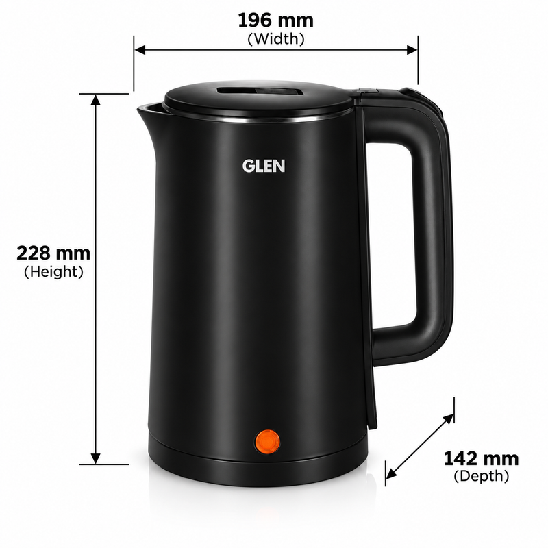 Electric Kettle 1.5 Litre Plastic Clad Stainless Steel, 360° Rotation Base, Auto Shutoff, 1350W (SA-9010)