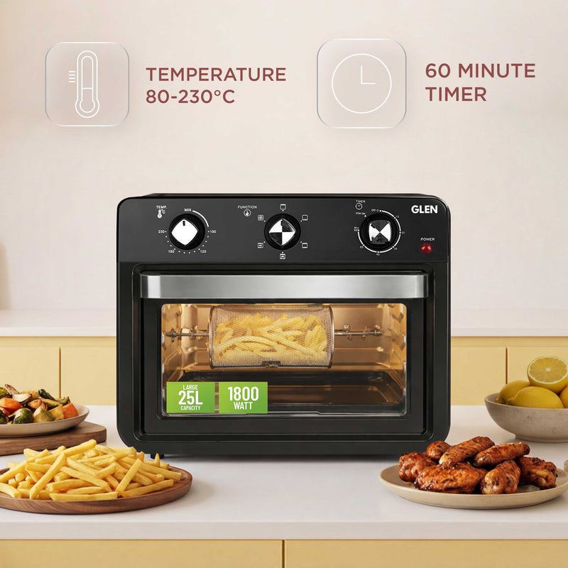 Air Fryer Oven 25 Litre Time and Temperature Control, 1800W - Black (SA3050AFO)