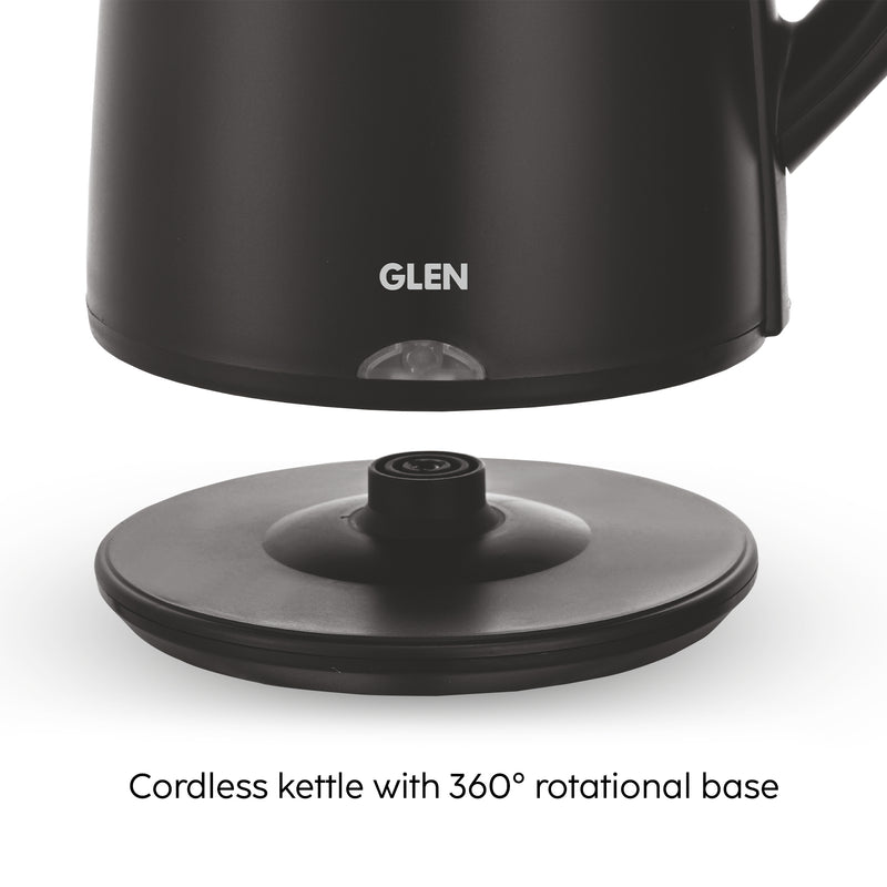 Electric Kettle 1.8 Litre Plastic Clad Stainless Steel, 360° Rotation Base, Auto Shutoff, 1500 W (SA-9007BLACK)