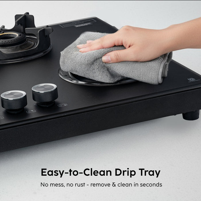 4 Burner Ultra Slim Matt Glass LPG Stove with High Flame Forged Brass Burner (CT1045USMG)