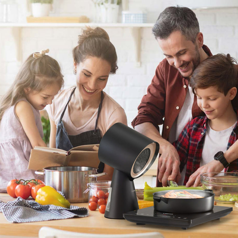 Electric Plug & Clear Smoke Extractor with oil collecting cup - Black (CH6090PORBL)