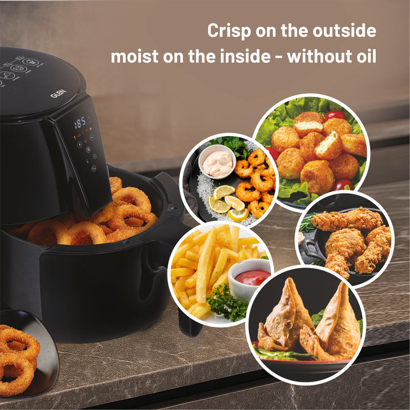 Air Fryer, 5.0 Litre Digital Controls, 6 Pre Set Menu Timer, Temperature Control, 1500W -Black (SA3041DIGI)