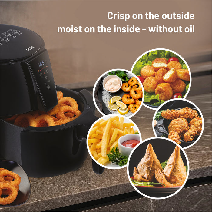 Air Fryer, 5.0 Litre Digital Controls, 6 Pre Set Menu Timer, Temperature Control, 1500W -Black (SA3041DIGI)