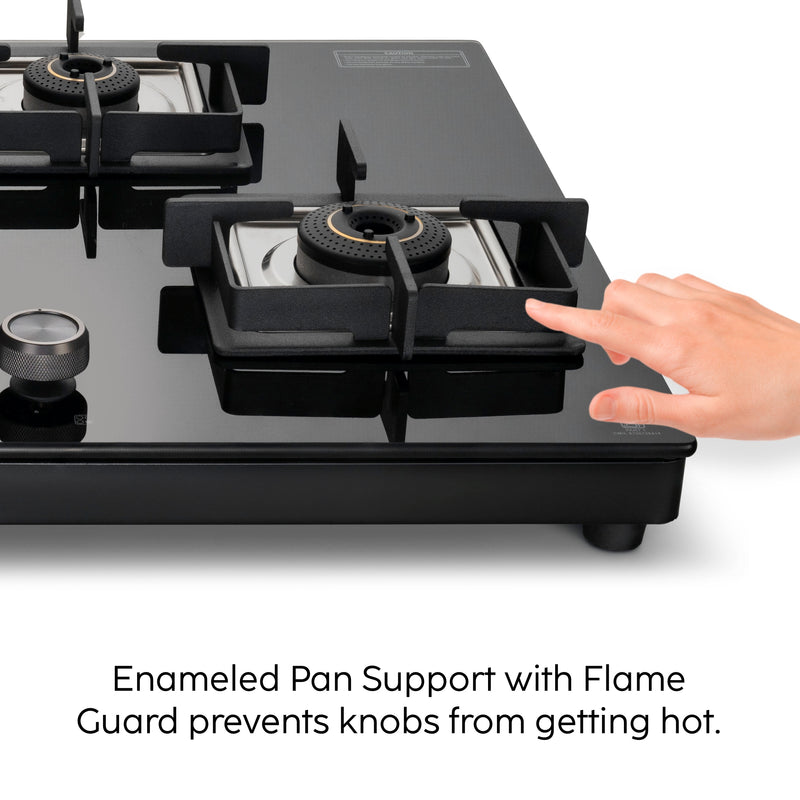 4 Burner Ultra Slim Top Knob Glass Cooktop with High Efficiency Forged Brass Burners - (CT1047USTN)