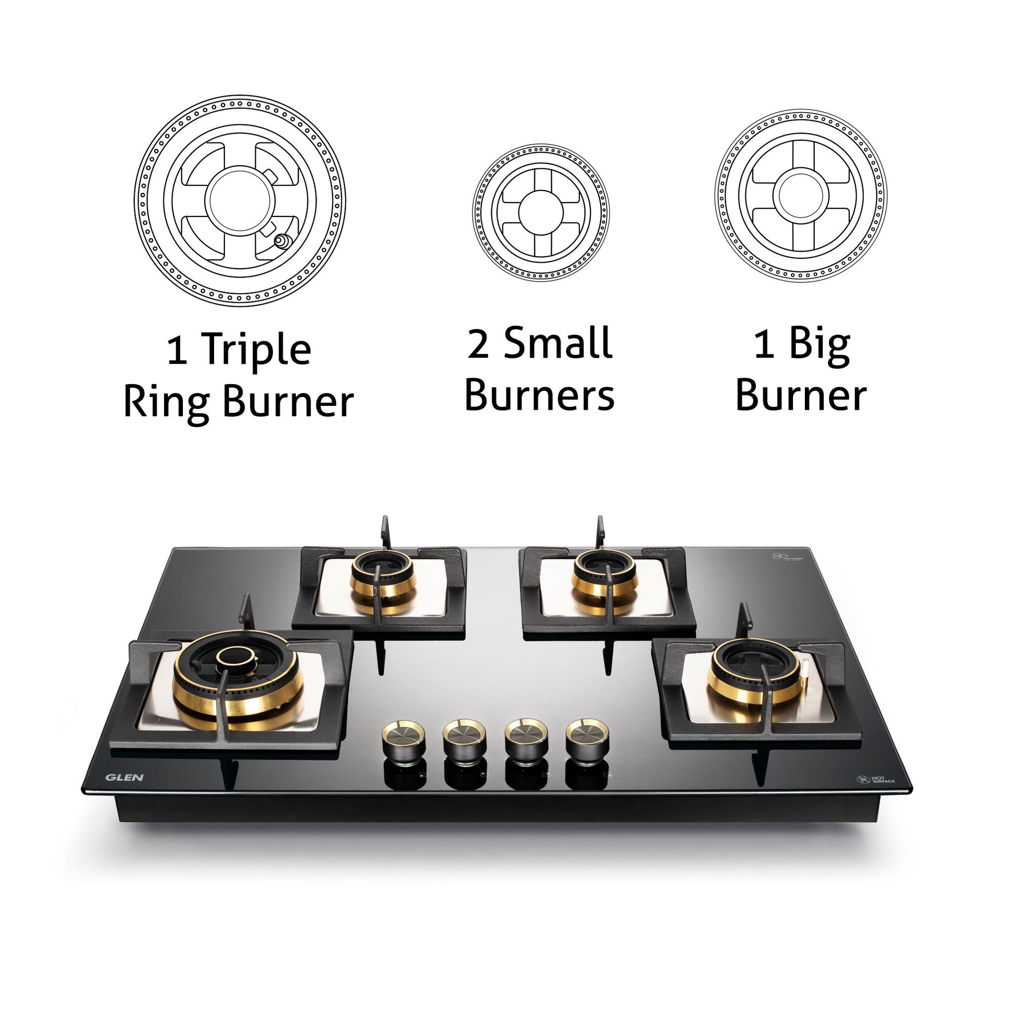 4 Burner Gas Stove Buy Glen 4 Burner Gas Hob Top Online Glen — Glen
