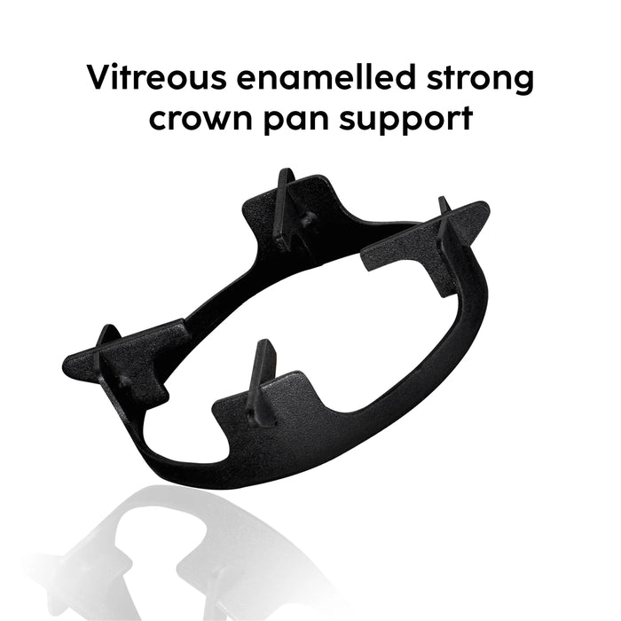 4 Burner Slim Matt Glass Gas Stove with High Flame Brass Burner and Crown Pan Supports (CT1044SLCPBLMG)