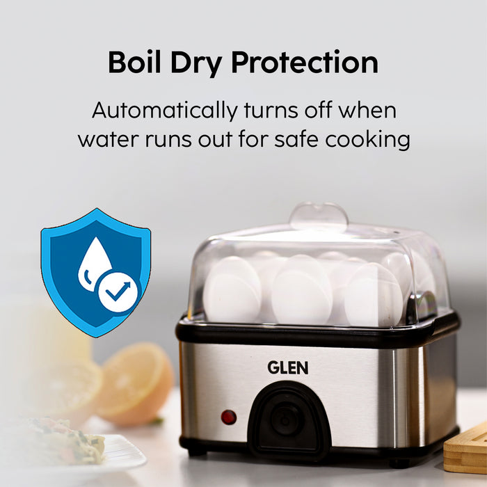 Egg Boiler Steamer Boils upto 8 Eggs Auto shut Off, Push Button Start 350W (SA3036EBS)