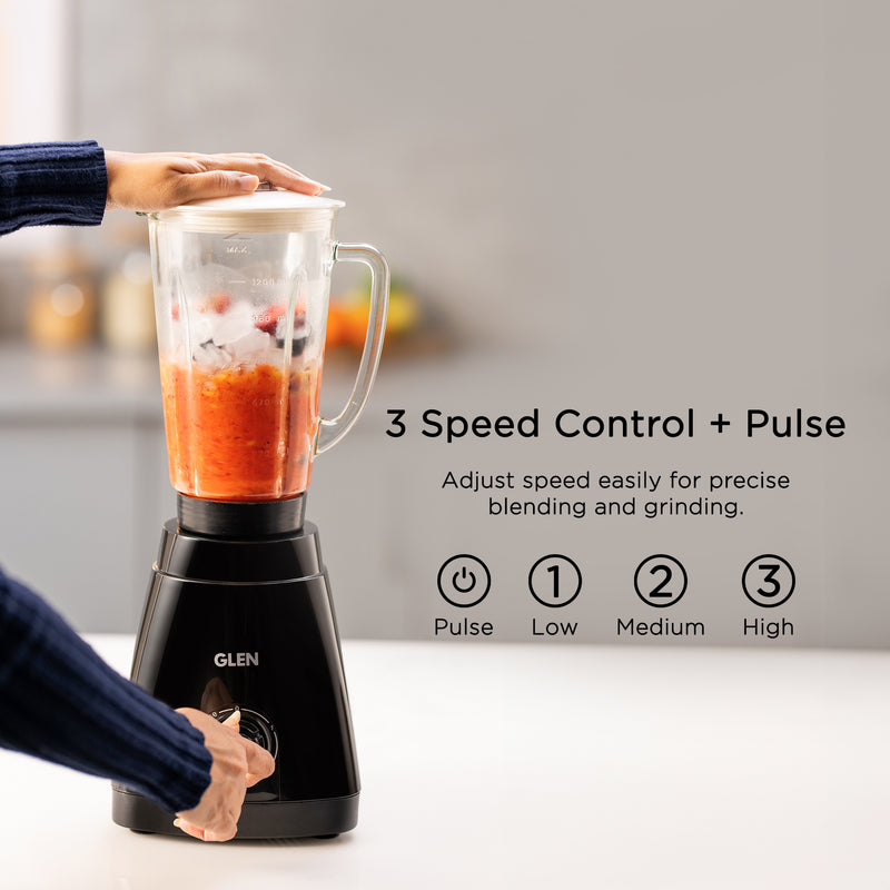 Electric Blender with Glass Jar and SS Grinder Jar 550W - Black (SA4046BGJ)