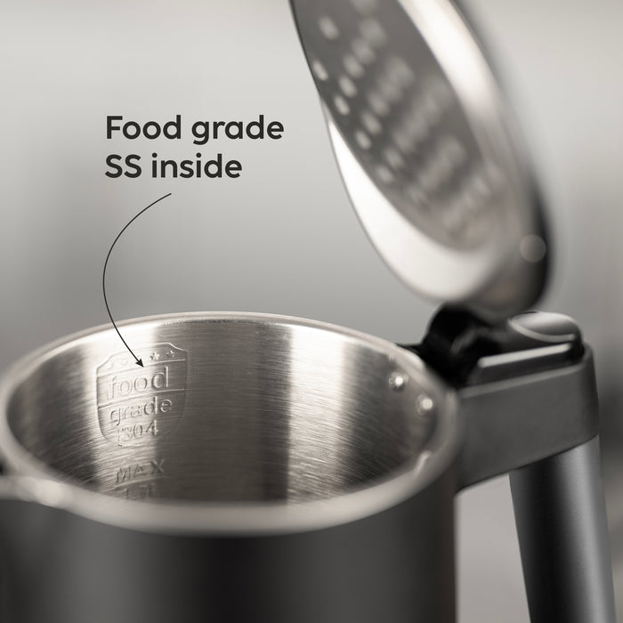 Electric Kettle 1.5 Litre with Digital Display Touch Control and 4 Pre Set Functions, Auto Shutoff, 2000W (SA-9009SSBL)