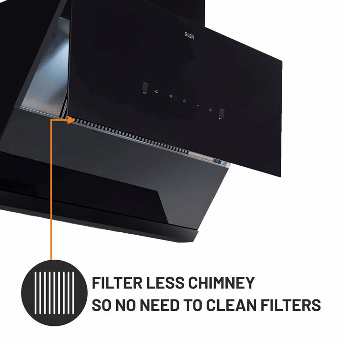 Auto Clean Glass Chimney Filter-less with Motion Sensor, 1400 m³/h - 60/75/90cm (CH 6065 BL AC)