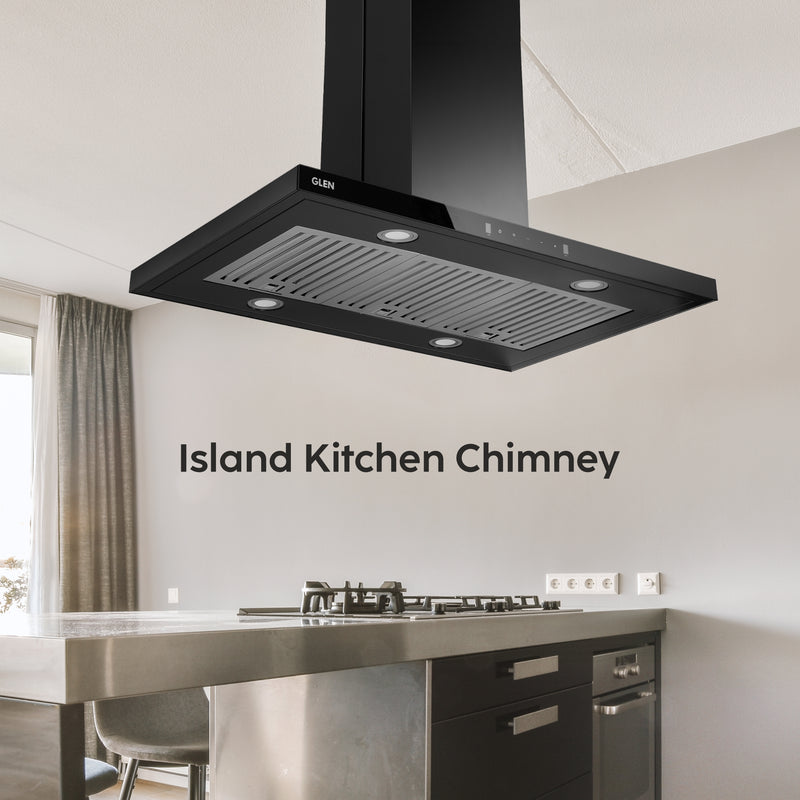 Island Kitchen Chimney Motion Sensor Italian Motor Baffle filters 90/120cm 1250 m3/h (6052 MS IS BL)