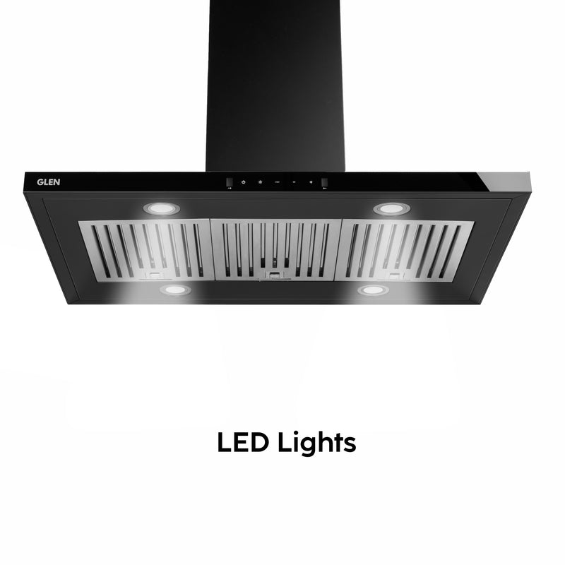 Island Kitchen Chimney Motion Sensor Italian Motor Baffle filters 90/120cm 1250 m3/h (6052 MS IS BL)