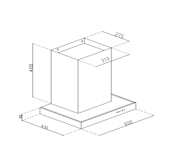 Chimney Hood 6021 T Shape BL 60
