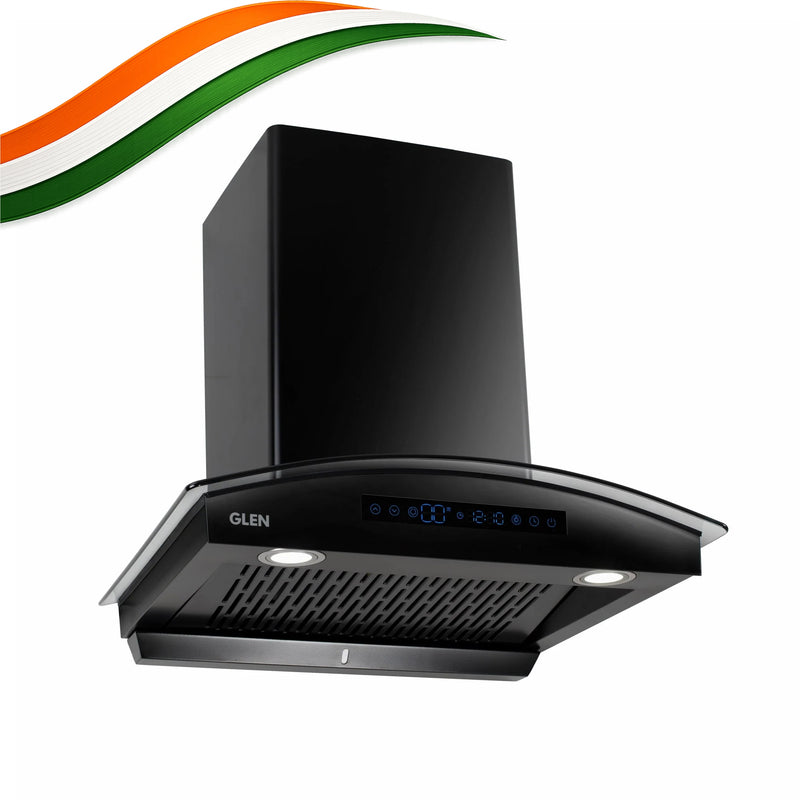 Auto Clean Curved Glass Chimney with Inverter Technology, BLDC Motor 1400 m³/h - 60/76/90cm (6069 BL BLDC AC )