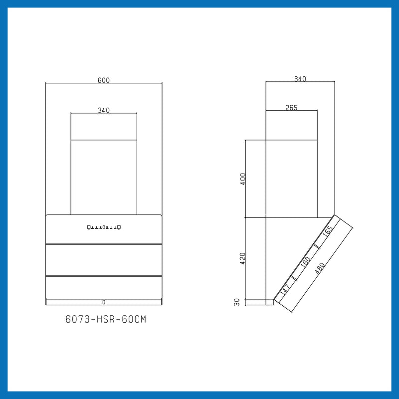 Auto Clean Vertical Glass Chimney Filter-less with Heat Sensor, BLDC Motor 1600 m³/h - 60/75/90cm (CH 6073 HSR DC AC)