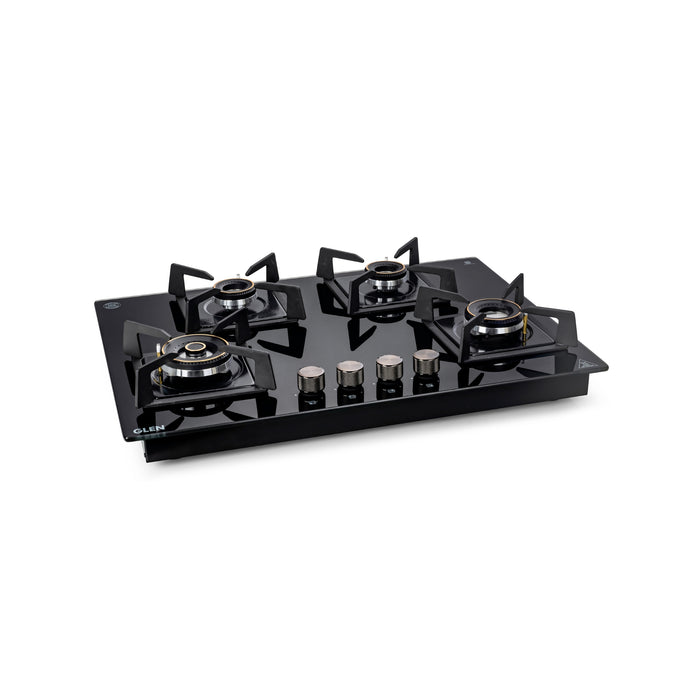 4 Burner DFVS Glass Hob with Mini Triple Ring Forged Brass Burner Auto Ignition (BH1074DFHTMTR70)