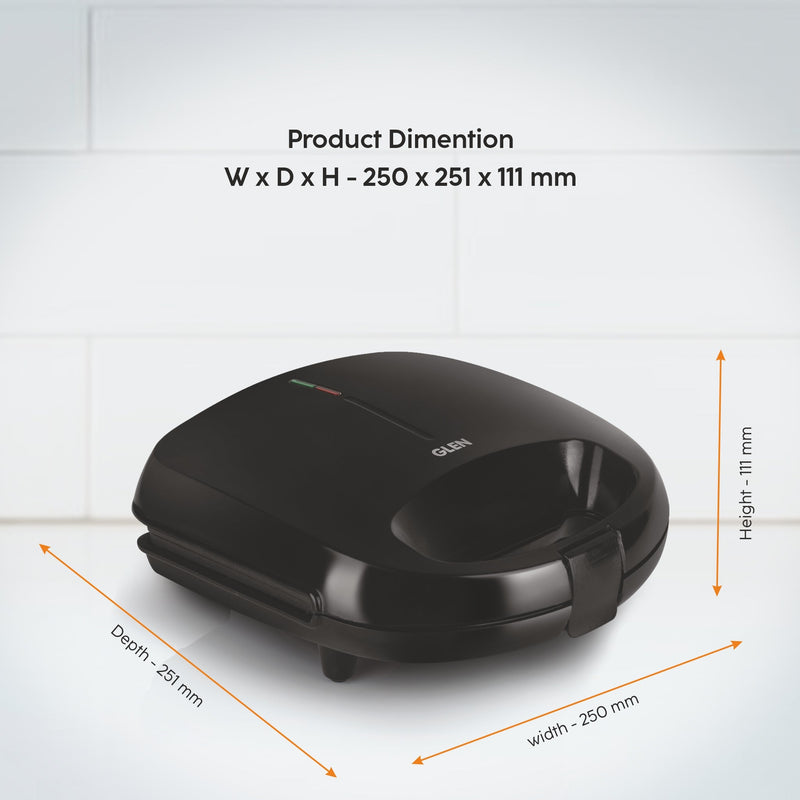 Electric Sandwich Maker Grill with Non-Stick Coating Plates, 750W - Black (3024BGRILL)