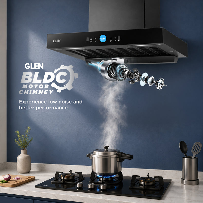 Auto Clean Chimney with LCD Display, Heat Sensors and BLDC Motor 1600 m³/h - 60/76/90cm - (CH6052LCDDCAC)