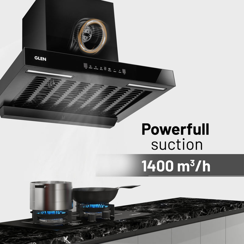 Auto Clean Filterless Slim Chimney with Inverter Technology, BLDC Motor 1400 m3/h - 60/76/90cm (CH6052SLBLDCB)