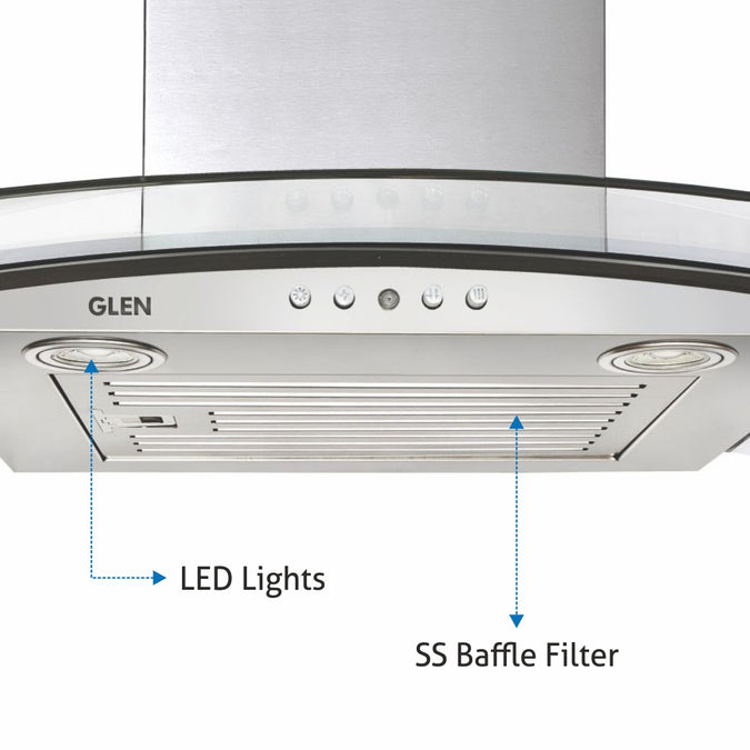 Built-In-Oven (BO-607T) + Glen Built-in-Microwave (MO-677) + Built In Hob (BH1061DBTRSS) + Curved Glass Chimney 60cm 1000m3/h (CH6071EX60BFLTW)