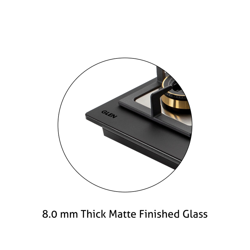4 Burner Glass Gas Hob Top with Triple Ring, Total Double Ring Brass Burner (1094XLCIHTT2TRMG)
