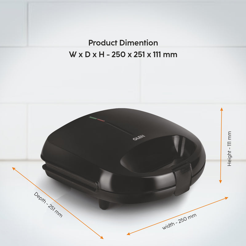 Electric Waffle Maker with Non-Stick Coating Plates, 750W - Black (3024WMBL)