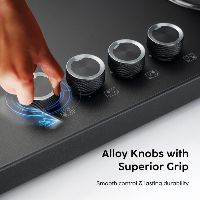 4 Burner Ultra Slim Matt Glass LPG Stove with High Flame Forged Brass Burner (CT1045USMG)