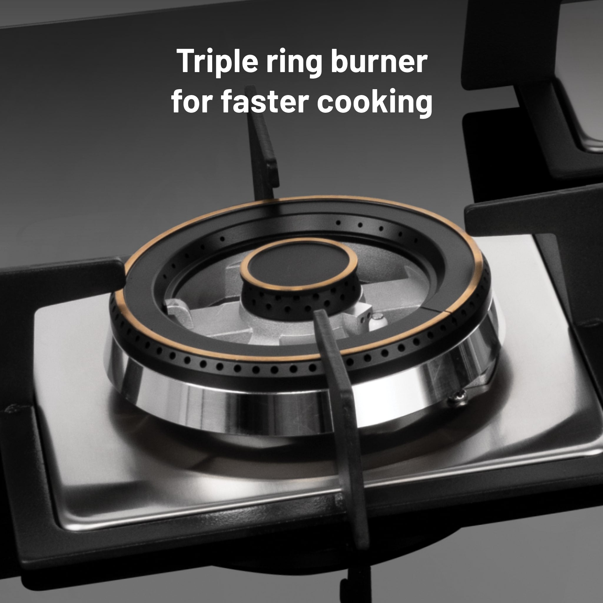 Buy Glen 3-Burner Glass Hob | Triple Ring & Double Ring Burners