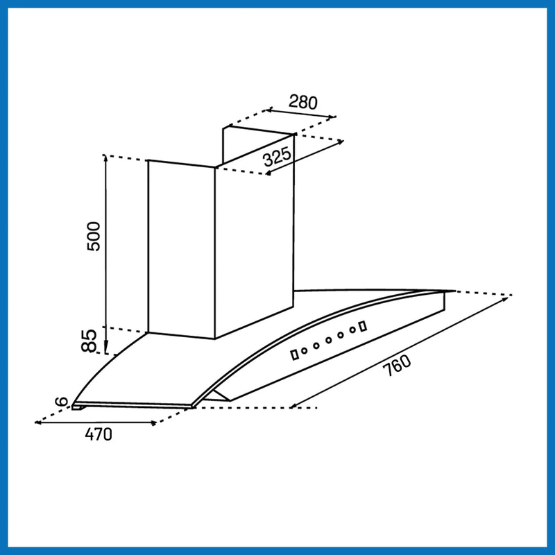 Auto Clean Chimney with LCD Display, Heat Sensors and BLDC Motor 1600 m³/h - 60/76/90cm (CH6061LCDDCAC)
