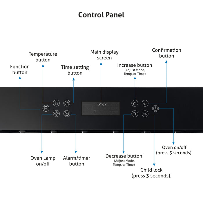 Built in Air Fryer Oven with Turbo Fan 10 Multi-functions 45Ltr Capacity Touch Control (BO-654AFT45)