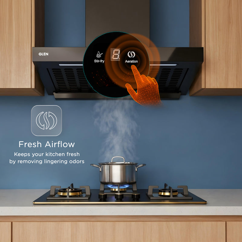 Auto Clean Filterless Slim Chimney with Inverter Technology, BLDC Motor 1400 m3/h - 60/76/90cm (CH6052SLBLDCB)