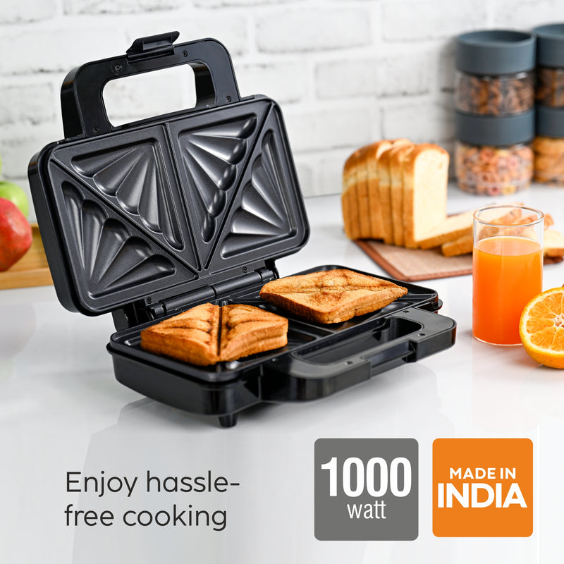 Electric Jumbo Sandwich Maker with Non-Stick Coating Plates, 1000W - (SA3025JSM)