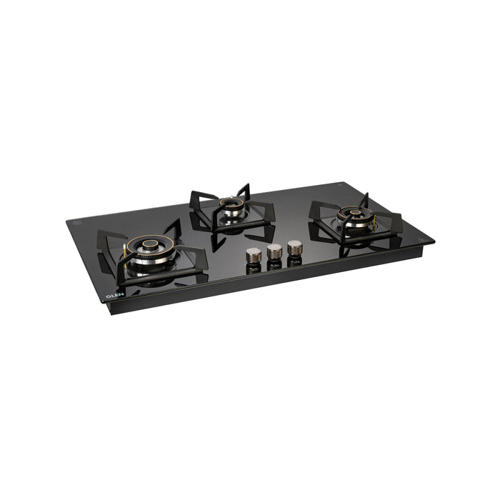 3 Burner DFVS XL Glass Hob with 2 Triple Ring Forged Brass Burners Auto Ignition (BH1093XLDFHT2TR)