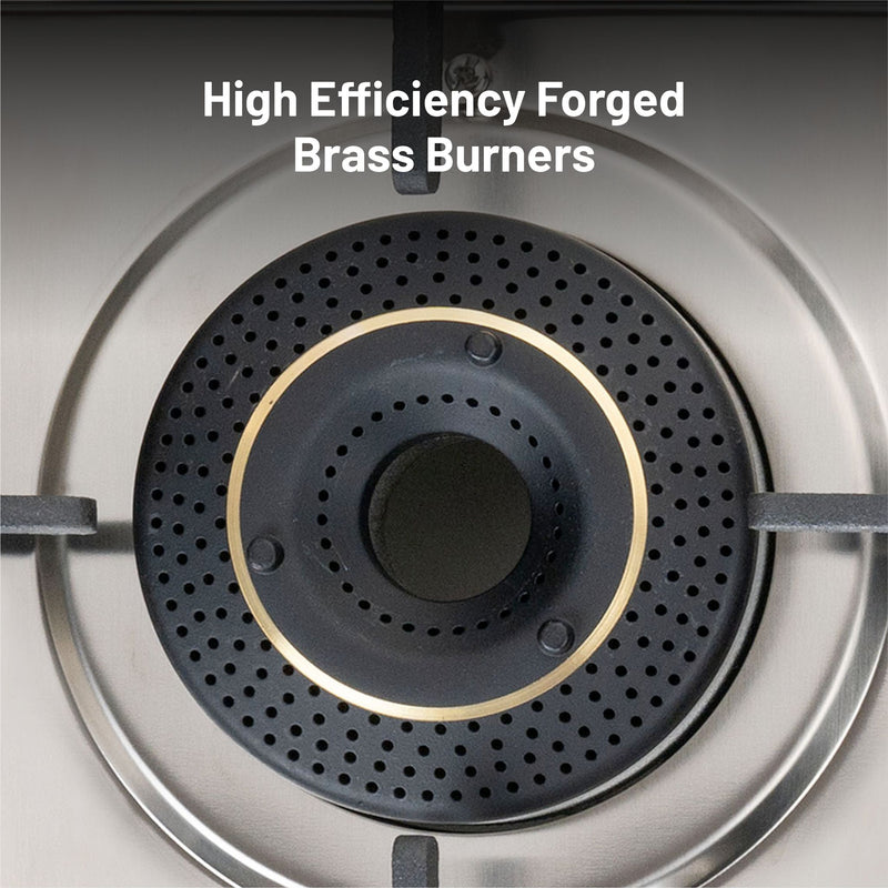 3 Burner Ultra Slim Top Knob Glass Cooktop with High Efficiency Forged Brass Burners - (CT1036USTN)