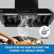 Auto clean filterless chimney with amazing stir fry feature