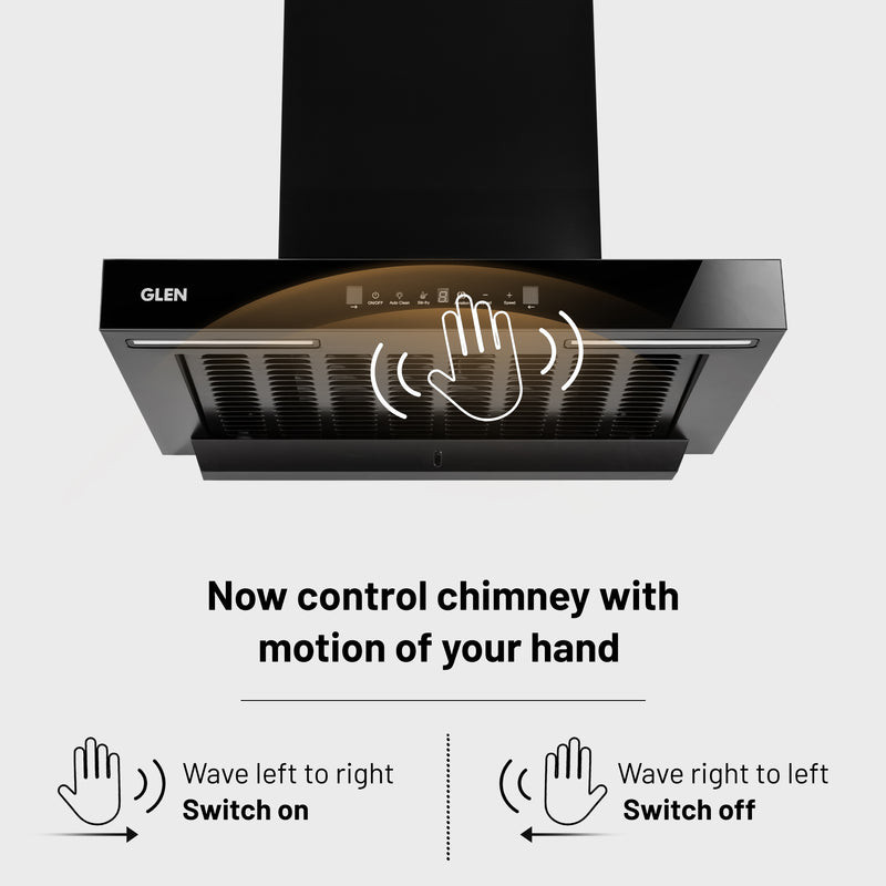 Auto Clean Filterless Slim Chimney with Inverter Technology, BLDC Motor 1400 m3/h - 60/76/90cm (CH6052SLBLDCB)