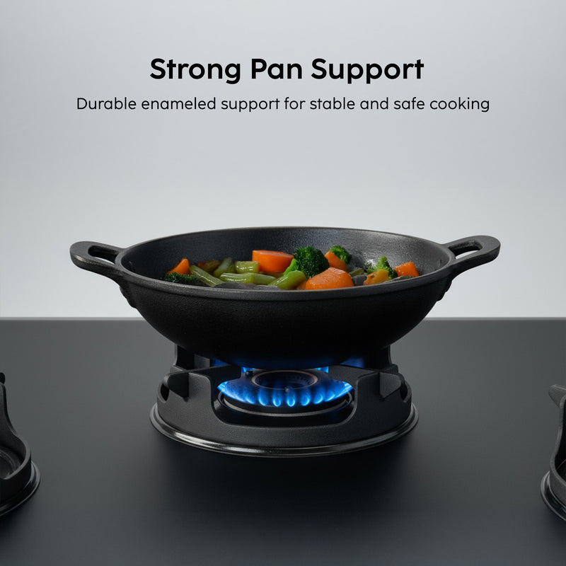 3 Burner Ultra Slim Matt Glass LPG Stove with High Flame Forged Brass Burner (CT1037USMG)