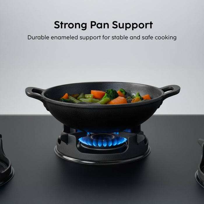 3 Burner Ultra Slim Matt Glass LPG Stove with High Flame Forged Brass Burner (CT1037USMG)