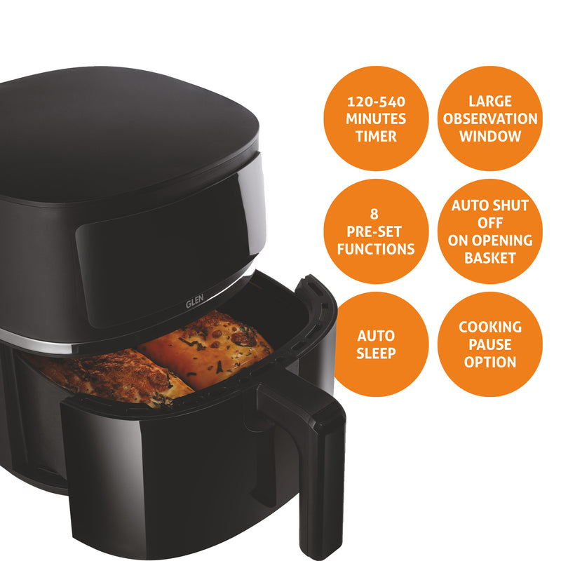 Digital Air Fryer 4.2 Litre Capacity with 8 Pre Set Menu Timer, Temperature Control, 1350W -Black (SA3061DIGI)