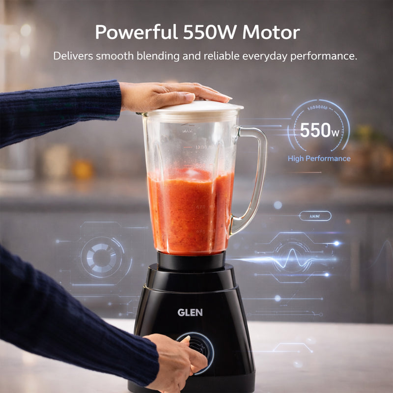 Electric Blender with Glass Jar and SS Grinder Jar 550W - Black (SA4046BGJ)