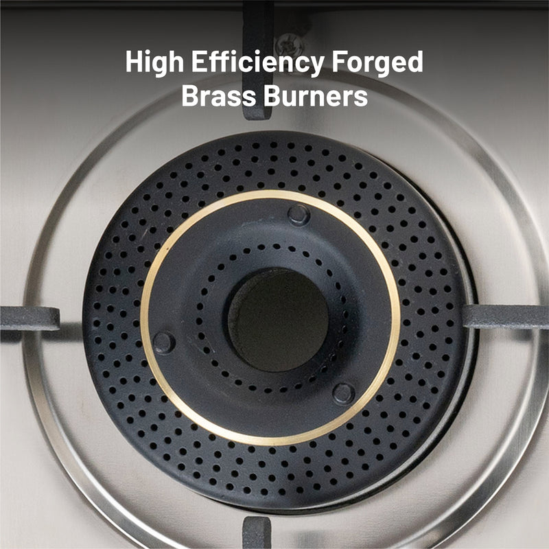 4 Burner Ultra Slim Top Knob Glass Cooktop with High Efficiency Forged Brass Burners - (CT1047USTN)