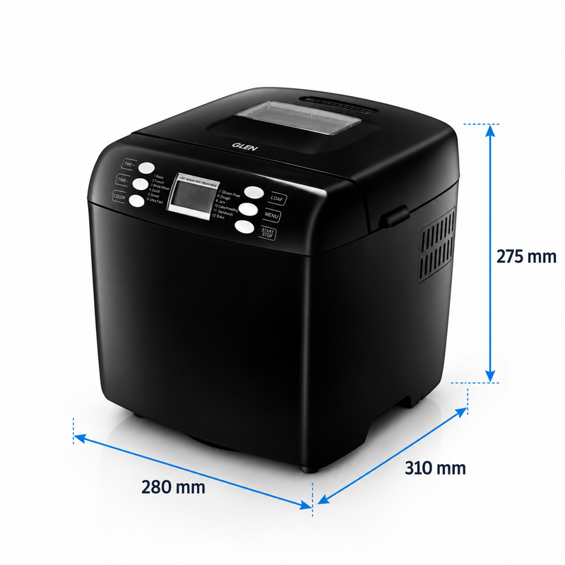 Atta Kneader & Bread Maker, Fully Automatic, 12 Pre-Set Functions, Electronic Control Panel 550W - Black (3039)