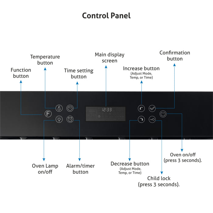 Built in Air Fryer Oven with Turbo Fan 12 Multi-functions 90Ltr Capacity Touch Control (BO-655AFT90)