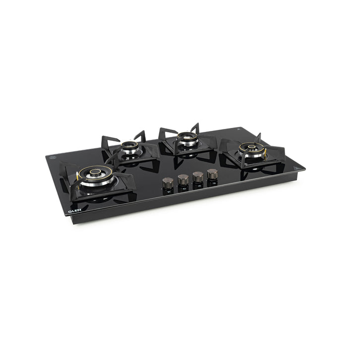 4 Burner DFVS XL Glass Hob with 2 Triple Ring Forged Brass Burners Auto Ignition (BH1094XLDFHT2TR)