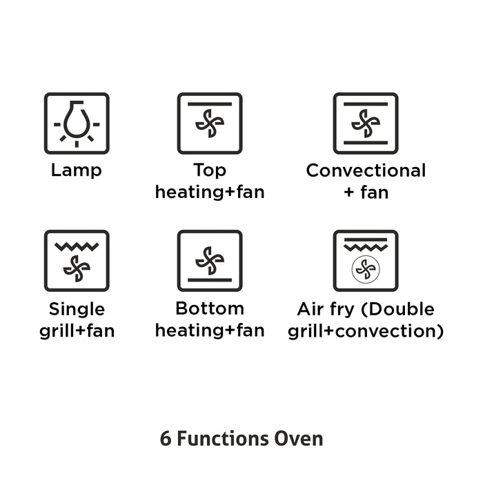 Built in Oven Air Fryer 60Ltr with Convection Fan and 3 Control Knobs (BO662AF)