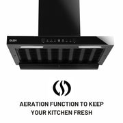 Auto clean filterless chimney with aeration function