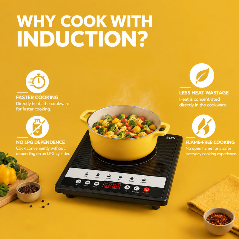 Induction Stove with 6 Pre-set Cooking Functions 1200 watt - SA 3071 IN