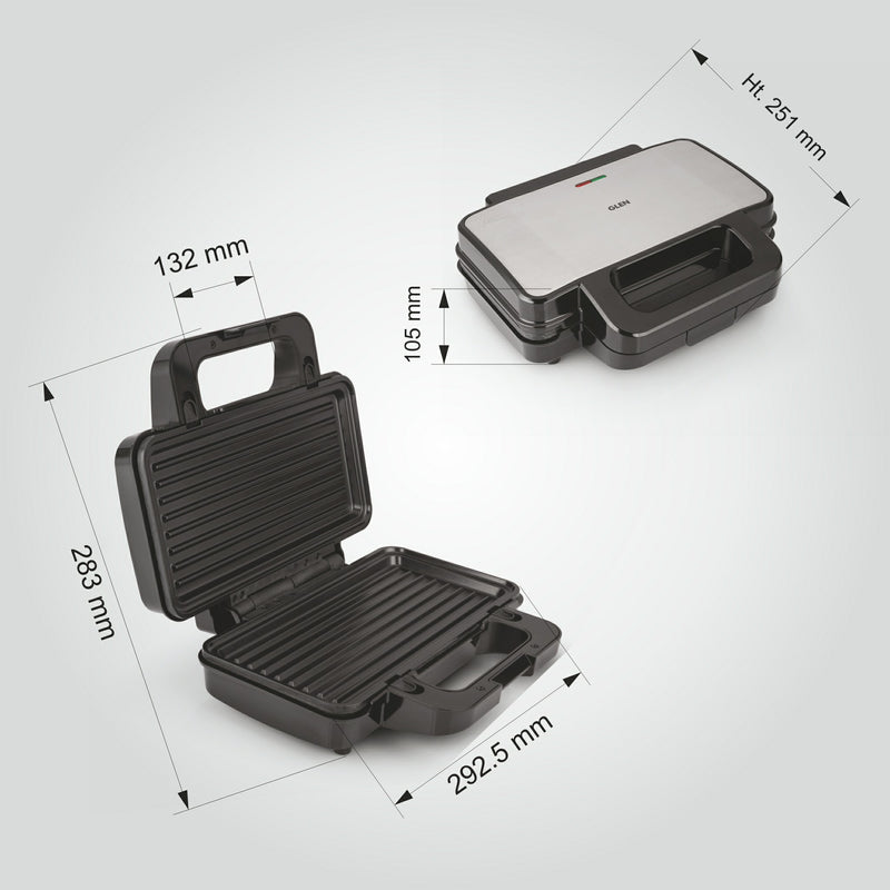 Electric Jumbo Multi Snack Maker with 3 sets of Sandwich, Grill & Waffle Non-Stick Plates, 1000W - (SA3023JMSM)